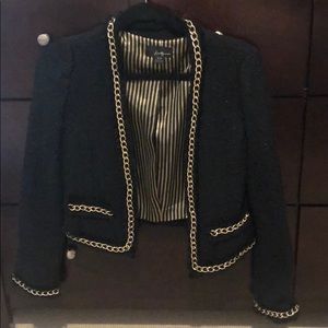Tweed blazer with chains